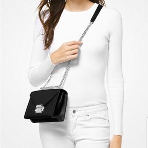 NWT! Michael Kors black Whitney Lg shoulder bag